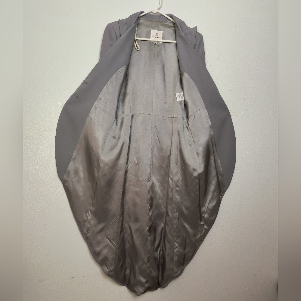 Elegant Gray Women's Blazer Coat Size 4 Vintage Y2K - Picture 8 of 16